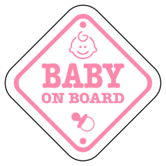 Baby On Board Sign Sticker (Pink)